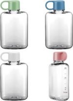 4 Pcs Portable Flat Water Bottle, 12oz BPA-Free Slim Bottles, Leakproof Containers for Travel, Sports, Outdoor, Camping, Fitness, Fits Purse Bag Pocket, 4 Colors - Image 2