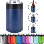 4-in-1 Stainless Steel 12 oz Double Wall Vacuum Insulated Can or Bottle Cooler Keeps Beverage Cold for Hours - Also Fits 16 oz Cans - Powder Coated Navy - Clear Water Home Goods - Image 2