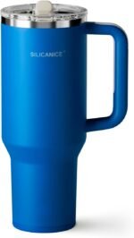 40 Oz Insulated Tumbler with Detachable Flip Straw Lid, Vacuum insulated Stainless Steel | BPA-Free, Handle & Cupholder Compatible - 24H Cold, Travel/Gym/Office,Navy Blue - Image 2