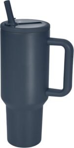 40 oz Insulated Tumbler with Handle,Flip Straw,Lid & Rubber Base Stainless Steel Water Bottle - Leak Proof Vacuum Insulated Mug BPA Free Reusable Travel Cup Gifts for Women/Men (Darkblue 40oz) - Image 2