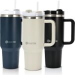 40 oz Stainless Steel Travel Tumbler, Vacuum Insulated, Two Way Lid, Straw/Sip, Hot Cold Drinks, Quencher, Wide Mouth, Coffee Water Smoothie Iced Tea, Car Gym Beach, Portable Light - Image 2