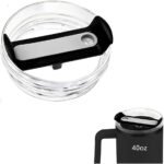 40 oz tumbler lid replacement Fit for Stanley Cup,Clear Replacement Lids Fit for Stanley Travel Tumbler, stanley cup lid replacement 40 oz, Stanley Cup Accessories,1 PCS (Black) - Image 2