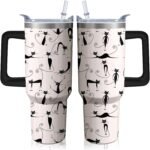 40oz Cute Cat Tumbler with Handle and Straw, Stainless Steel Insulated Cup with Lid, Travel Coffee Mug Water Bottle, Birthday Mothers Day Gifts for Women Men Animal Lovers - Image 2