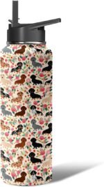 40oz Dachshund Dog Design Insulated Water Bottle - Leakproof Stainless Steel Tumbler with Flip Straw, 24hr Temperature Retention,Gift for Female Dog Owners (Home/Office/Travel Use) - Image 2