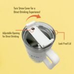 40oz Tumbler with Inspirational Quotes, African American Art, Handle, Straw & Twist-On Lid – Leak-Proof Insulated Drinkware for Black Women, Uplifting Gift - Keepin It Movin - Image 2