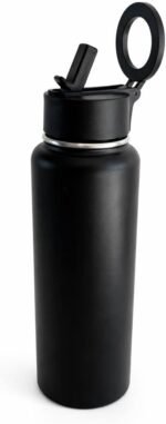 40oz Сoffee, Protein, Water Bottle – Vacuum Insulated Stainless Steel Cup, Leakproof, Black Travel Mug for Gym, Hot and Cold Coffee or Protein shake, Work, Hiking, Traveling, Sport best choice - Image 2