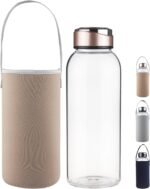 48 OZ Borosilicate Glass Water Bottle BPA Free Reusable Glass Drinking Bottle with Neoprene and Stainless Steel Lid - Image 2
