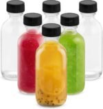 4OZ Small Glass Bottles with Lids and Funnels, 120ml Boston Round Glass Bottles, Leak Proof Mini Travel Bottle, Perfect for Diy Essential Oils, Hot Sauce and Juices, 6 Pack Clear - Image 2