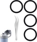 4pcs Black Bottle Seal O-Ring, Silicone Water Bottle Seals Rings Lid Leak-Proof Gaskets Replacement Accessories for Thermos FUNTAINE 16 Ounce Stainless Steel Vacuum Insulated Parts - Image 2