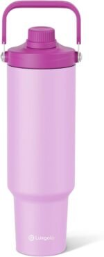 50 oz Insulated Tumbler, Double Wall Vacuum Stainless Steel Cup with Handle and Spout Lid, For Cold/Hot Drinks, Coffee Travel Mug for Car Holder/Home/Office/Party/Camping (Lilac-1 Pack) - Image 2