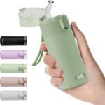 5oz Small Water Bottles with Straw, Mini Water Bottle with One-Hand Open Design, Leak-Proof Locking Lid for Hot&Cold Drinks, Small Travel Water Bottle - 100% Leakproof for School, Travel...(Mint) - Image 2