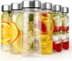 6 Pack Juice Bottles with Caps - Wide Mouth Resuable Clear Plastic Water Bottles for Juicing,Smoothie,Protein, Beverage,Storage Containers,BPA Free,Leakproof Stainless Steel Lid(12 Ounces) - Image 2
