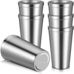 6 Pack Stainless Steel Cup 16 oz, Stackable Double Wall Vacuum Insulated Metal Drinking Glasses Reusable for Bbq Home Office Party Coffee - Image 2