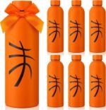 6 Pcs Basketball Insulated Water Bottles Bulk 17 oz Stainless Steel Sports Tumblers with Bow, Double Wall Vacuum Metal Flask Reusable Leakproof Small Mouth Bottles for Team Gifts - Image 2