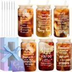 6 Set Employee Appreciation Gifts Bulk, Personalized Inspirational Thank You Gifts for Christmas Staff Coworker 16 oz Can Shaped Beer Glass Cups, Gift Box and Card for Team Women Men Teacher - Image 2