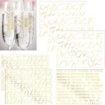 6 Sheets UV DTF Cup Wrap Letters for Bridesmaid Gifts Custom Transfer Letter Stickers Waterproof Vinyl Name Decal for Glass Cup Tumbler DIY Wedding Bridal Shower Bachelorette(Gold) - Image 2