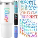 6 Sheets UV DTF Cup Wrap Name Decals for Tumblers Waterproof Custom Vinyl Lettering Alphabet Stickers Personalized Name Decals for 14-40oz Tumbler Cups Water Bottle DIY (Laser) - Image 2