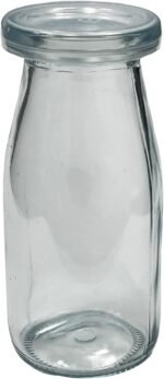 6.76 oz / 200ml Vintage Glass Bottle with Leakproof Clear Lid, Reusable & Eco-Friendly – Ideal for Milk, Juices, Smoothies, Infused Water, BPA-Free Glass Bottle (6-Pack) - Image 2