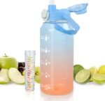 64oz Sports Water Bottle with Fruit Infuser, 2 in 1 Straw and Chug Motivational Water Bottle with Time Marker, Half Gallon Large Water Jug with Handle for Travel Fitness Gym Outdoor (Blue) - Image 2