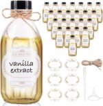 8 OZ Glass Bottles with Lids, 24 Pack Leakproof Glass Bottles for Vanilla extract Homemade, Food Storage, Juice, Essential Oils, Hot Sauce, Syrup, Beans, Boston Round Clear lab dispensing bottles - Image 2