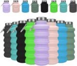 8 Pcs Collapsible Water Bottles, Reusable Silicone Foldable Sports Bottle 17 oz, Portable Lightweight with Carabiner for Gym, Hiking, Camping, Travel in Fresh Colors - Image 2