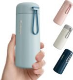8 oz Water Bottles Made of 304 Stainless Steel, Small Water Bottles Double Wall Vacuum Insulation for Hot&Cold Drinks, Water Bottle Purse with Carry Handle - 100% Leakproof (Grayish Blue) - Image 2