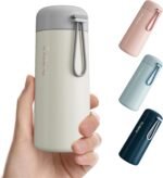 8 oz Water Bottles Made of 304 Stainless Steel, Small Water Bottles Double Wall Vacuum Insulation for Hot&Cold Drinks, Water Bottle Purse with Carry Handle - 100% Leakproof(Beige) - Image 2