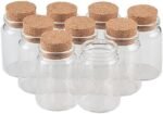 80ml Glass Bottles With Cork Small Transparent Mini Empty Glass Vials Jars Container Clear Food Botlles Eco-Friendly 6pcs (6, 80ml-47x70x33mm) - Image 2