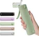 9oz Small Water Bottles with Straw, Mini Water Bottle with One-Hand Open Design, Leak-Proof Locking Lid for Hot&Cold Drinks, Small Travel Water Bottle - 100% Leakproof for School, Travel...(Mint) - Image 2