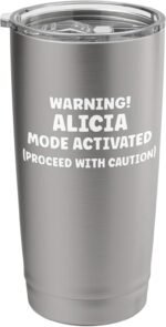 ALICIA Personalized Women's Gift Custom ALICIA Stainless Steel Insulated Tumbler - Image 2