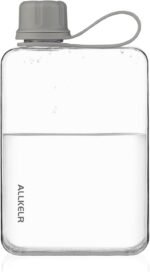 ALLKELR Portable Flat Water Bottle,BPA Free Reusable Tritan Plastic Travel Water Bottle Cup,Lightweight Leakproof Slim Water Bottle Fits Purse,Backpacking, Hiking (Gray, 17 oz) - Image 2