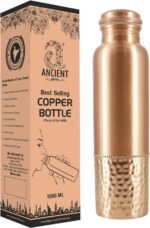 ANCIENT IMPEX Pure Copper Water Bottle 1000ml | Hammered & Plain Pattern Ayurveda Water Bottle | Leak-proof, Eco-Friendly Copper Bottle for Health Benefits, Yoga, Office & Gym Use. - Image 2