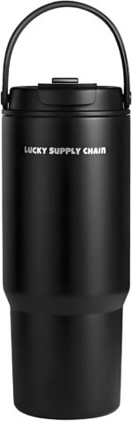 ANEWSIR Water Bottle 24 Oz/Stainless Steel Tumbler with Straw - Vacuum Insulated Water Bottle for Home, Office or Car Reusable Cup With straw，Cold for 12 Hrs or Iced for 24 Hrs(Black) - Image 2