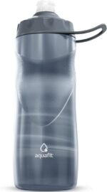 AQUAFIT Insulated Water Bottle - 20oz Leakproof Sports Water Bottle with Bite Lid, Bike Water Bottle, Easy Squeeze Water Bottles, Spill Proof for Cycling Bicycle - Fits Most Bike Cages (Grey Swirl) - Image 2