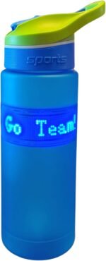 ARCTIC GLOW Customizable LED Screen Water Bottle 27 oz | BPA Free | Locking Straw | Bluetooth | Fun for Kids, Parties, Birthdays, Camping/Hikes, Corporate Events, Sports (Blue w/Blue LED letters) - Image 2