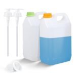 ASEVAT 2 Pcs 1 Gallon Jugs with Caps Empty Plastic Gallon Containers with Lids Oil Container Automotive Square F-Style Plastic Jug for Liquids Water Laundry Soaps Detergents Home and Commercial Use - Image 2