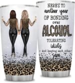 ATHAND 20 oz Here's To Another Year Of Bonding Over Tumbler Cups with Lid, Stainless Steel, Double Wall, Insulated Tumblers Travel Coffee Mug, Birthday Christmas Gifts For Women Besties Friends - Image 2