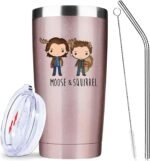 ATHAND 20oz Stainless Steel Insulated Pattern Tumbler with Lid Travel Coffee Mug - Sam & Dean Rose Gold Vacuum Tumbler Double Wall Birthday Valentines Day Gifts Idea for Her Women - Image 2