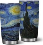 ATHAND Classic Art The Starry Night Van Gogh Coffee Mug Cup -20 Oz Insulated Tumblers with Lid -Stainless Steel Vacuum Tumbler Travel Coffee Mugs | Birthday Christmas Gifts For Women Men,1 Pcs - Image 2