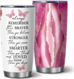 ATHAND Inspirational Christian Tumbler,Always Remember You Are Braver Than You Believe,Water Bottle,Religious Gifts for Women,20 Oz Stainless Steel Insulated Travel Iced Coffee Tumbler Mugs,1 Pcs - Image 2
