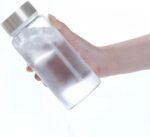 AURAVO Glass Water Bottle 600ml – BPA-Free Reusable Drink Bottle with Leak-Proof Stainless Steel Lid | Eco-Friendly, Durable & Travel Friendly | for Gym, Office, Yoga, School & Everyday Hydration - Image 2