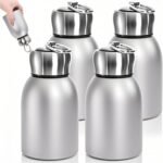AVLA 4 Pack 10oz Mini Stainless Steel Water Bottle, Vacuum Insulated Sport Tumbler Cup, Leak-Proof Travel Coffee Mug for Hot and Cold Drinks, Women Gifts, Lunch Bag Camping Hiking Trips, Silver - Image 2