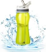 AceCamp 21oz Water Bottle with Straw Curved-Bottle Design Easy To Grip BPA Free Tritan Sports Fitness Bottle Leak-Proof Durable Green - Image 2