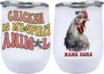 Adorable Chicken Lover Tumbler for Coworkers and Friends Customized Name Tumbler Personalized With Lid Engraved 12oz with Lid - Image 2