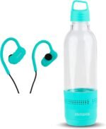 Aiwa Water Bottle with Speaker and Earphone Bundle - 400ml Water Bottle with 4 Hour Playtime and Wireless Sports Earphones with Integrated Mic, 10 Hours Playtime for Workout, Camping and Hiking - Image 2