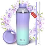 Allcho Insulated Water Bottle for Women, 18 oz Stainless Steel Water Bottles, Double Walled, 2 Lids (Chug & Tumbler) - Hydrate & Caffeinate, Available Gift Wrapping - Image 2