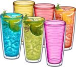 Amazing Abby - Alaska - 24-Ounce Insulated Plastic Tumblers (Set of 6), Double-Wall Plastic Drinking Glasses, Mixed-Color Reusable Cups, BPA-Free, Shatter-Proof, Dishwasher-Safe - Image 2