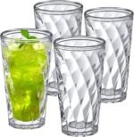 Amazing Abby - Alps - 22-Ounce Insulated Plastic Tumblers (Set of 4), Double-Wall Plastic Drinking Glasses, All-Clear High-Balls, Reusable Cups, BPA-Free, Shatter-Proof, Dishwasher-Safe - Image 2