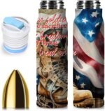 American Flag Insulated Water Bottle,17oz Patriotic Stainless Steel Vacuum Bottle,Gifts for Dad Husband from Daughter Son Wife Gifts for Anniversary - Image 2