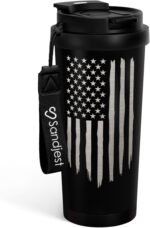 American Flag Tumbler - Stainless Steel 2-in-1 Lid Coffee Tumbler 18 oz, Patriotic Insulated Travel Mug Gift for Men Husband Dad, Birthday Christmas - Image 2
